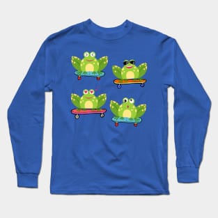 Frog on Skateboard Long Sleeve T-Shirt